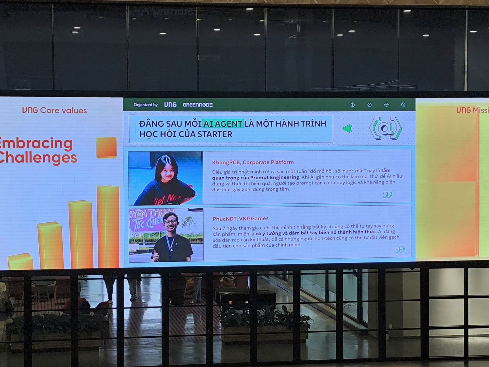 Phần chia sẻ cá nhân được lên billboard công ty