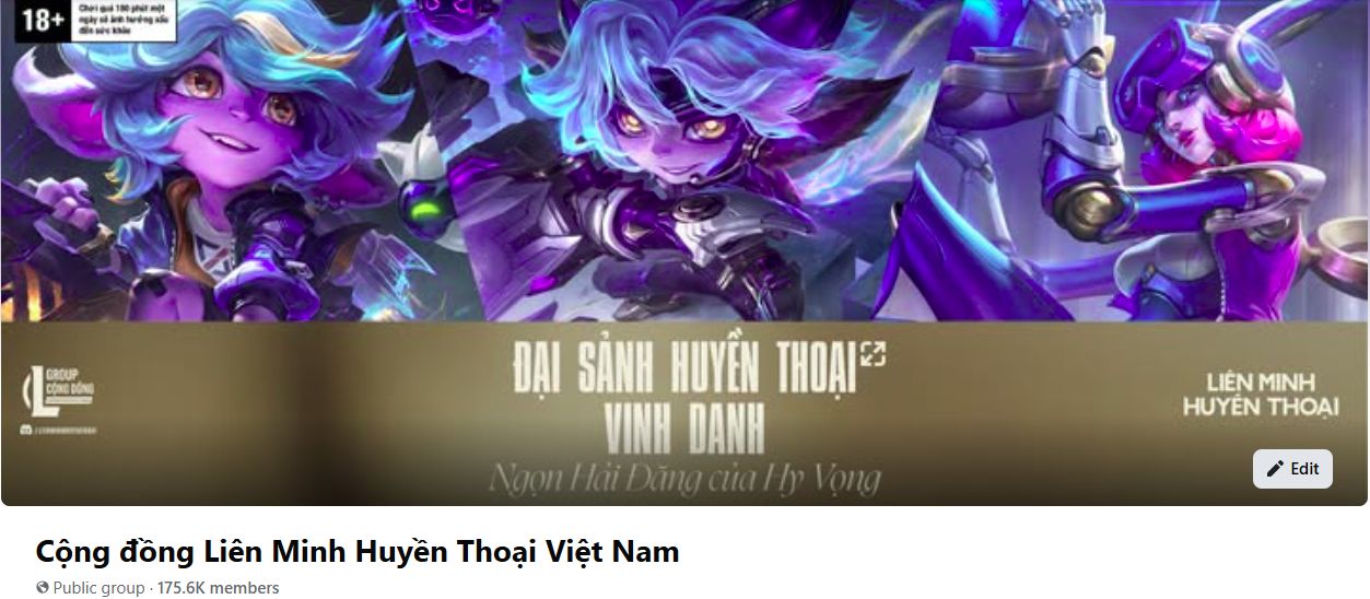 Trang Group Facebook Cộng đồng Liên Minh Huyền Thoại Việt Nam, 175.6K thành viên